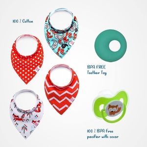 Bandana Bibs Gift Set + Paci & Teether
